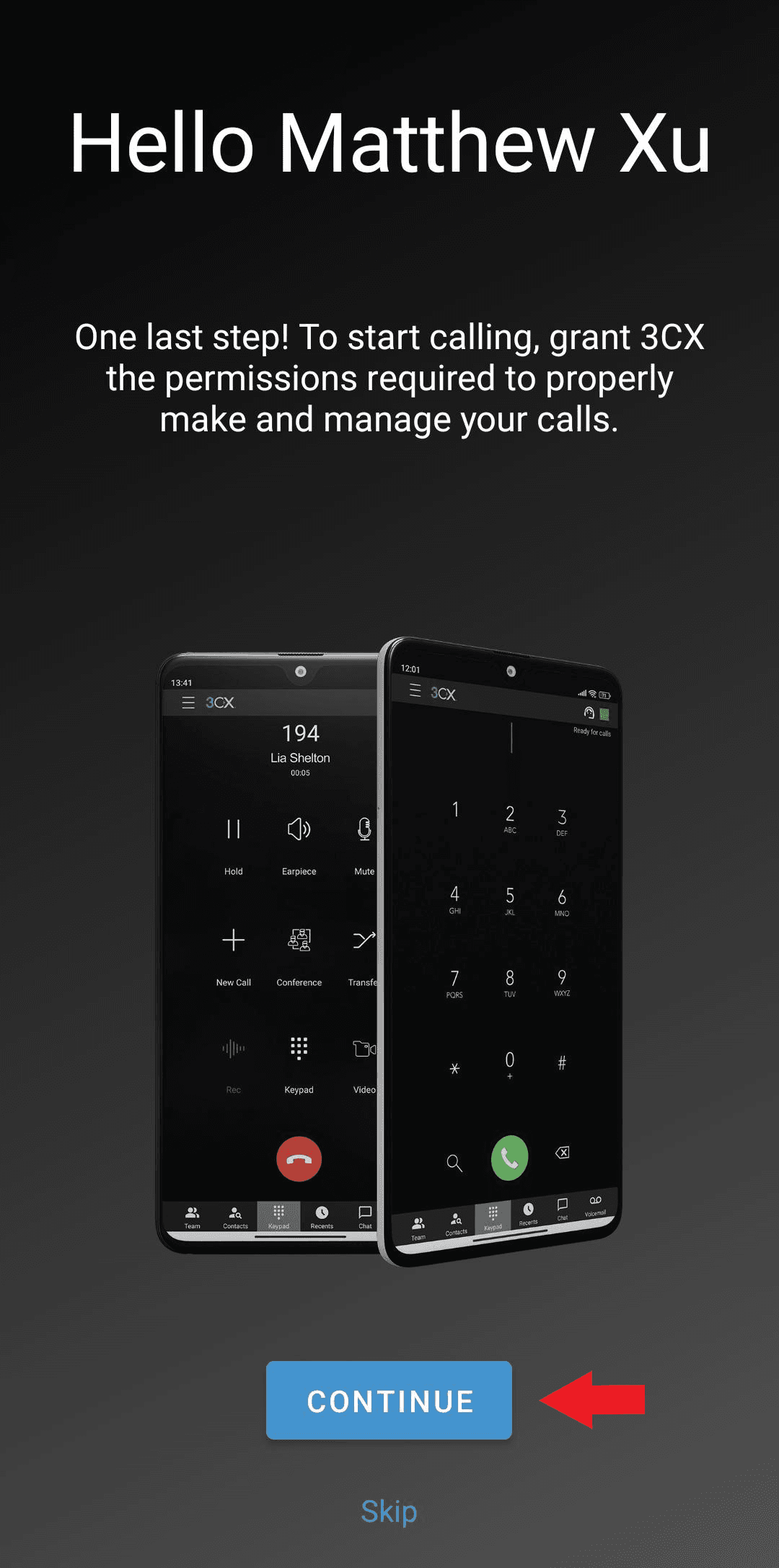 3CX Android Finish Setup