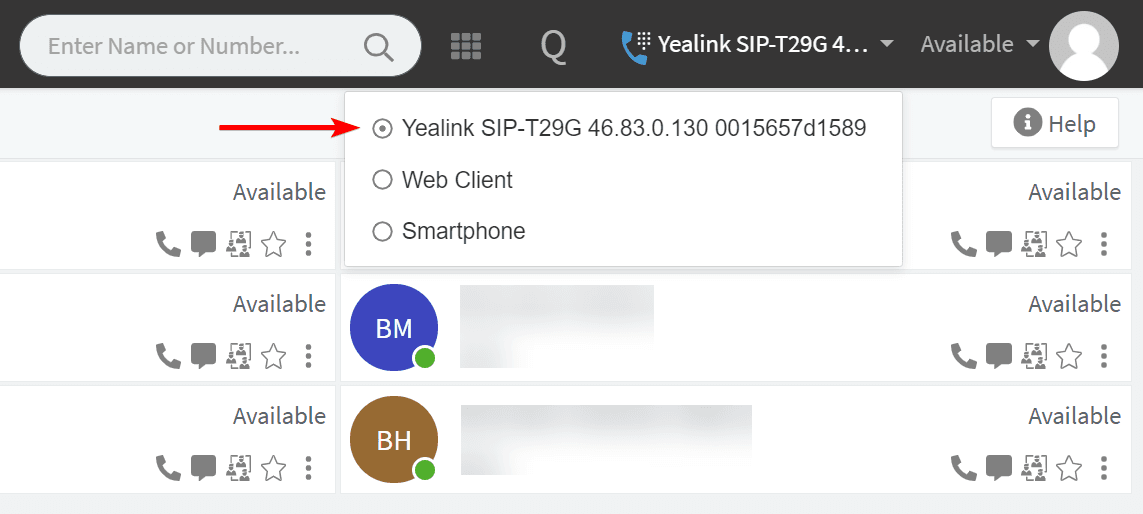 3CX Web Client Physical Handset
